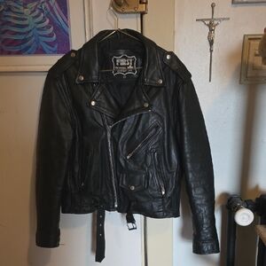 Vintage Men's Black Leather Jacket